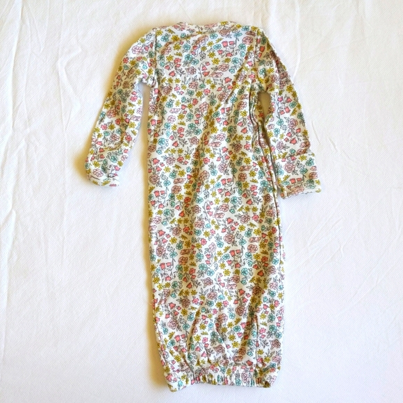 carter's newborn baby girl floral night gown & matching bodysuit diaper shirt - Picture 9 of 9